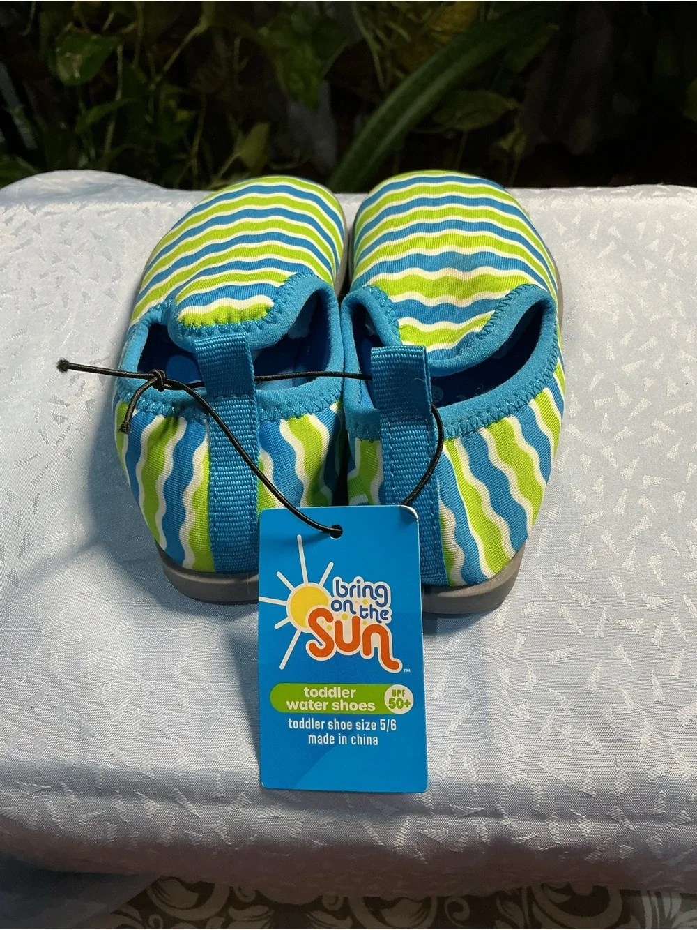 Children's Slip-On Wave Water Shoes - Blue & Lime